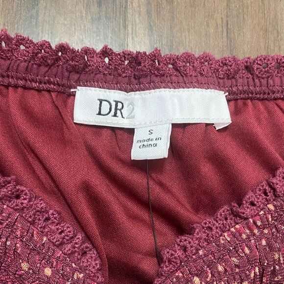 DR2 Daniel Rainn Blouse Smocked Sheer Sleeve - Picture 2 of 8